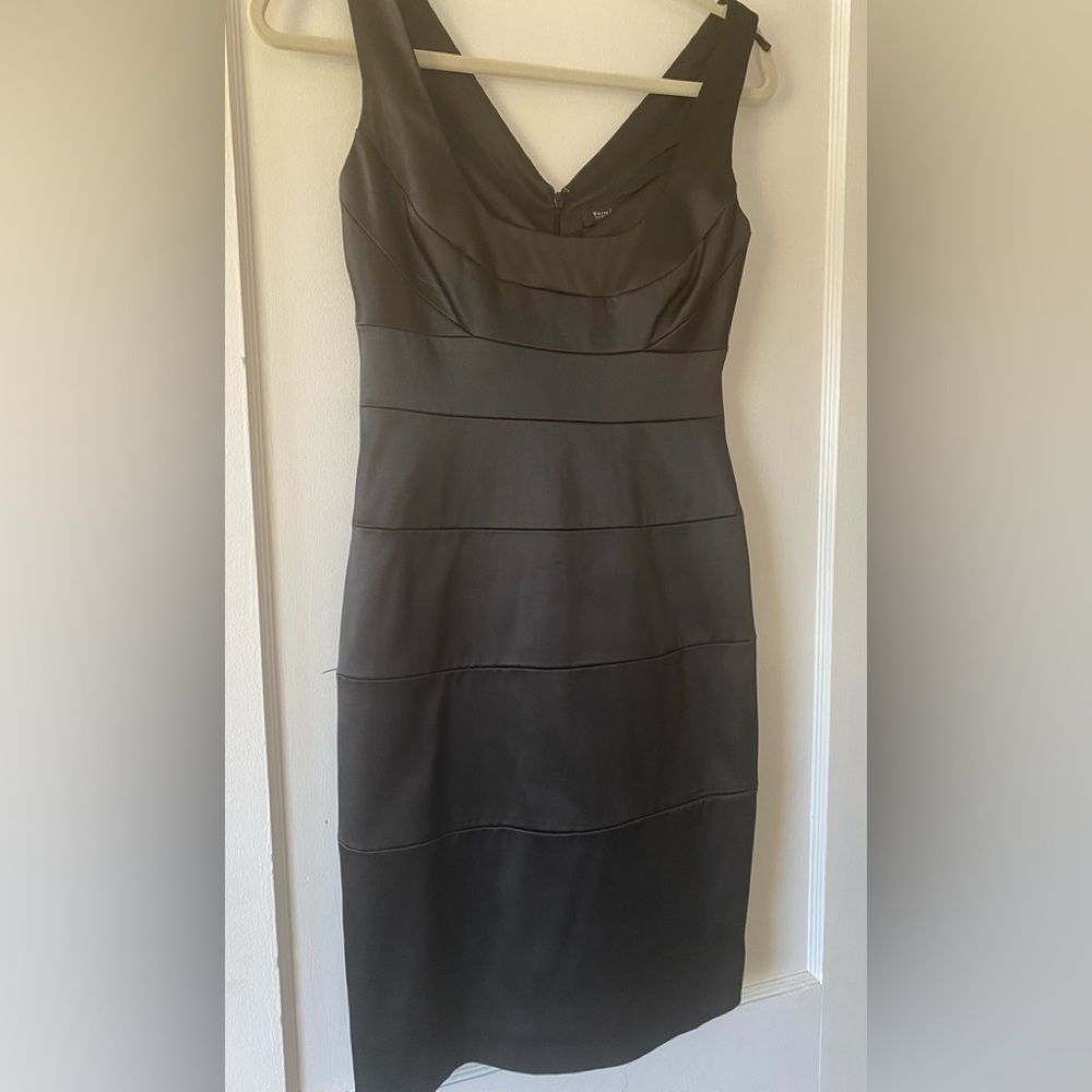 White House Black Market black satin cocktail dress
